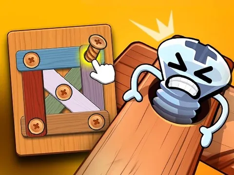 Play Wood Bolts Nuts Screw Pin Puzzle - Free Online Puzzle